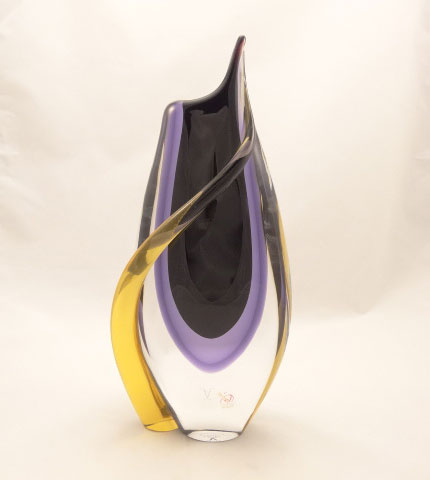Murano Vase Violet-Smoke/ Violet/ Amber