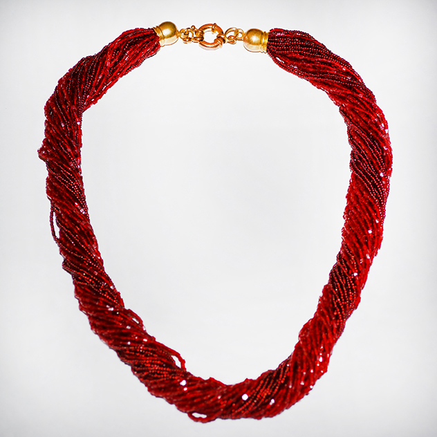 Twist Coral Red Necklace