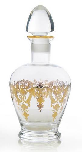 Liqueur Bottle with 24k Gold Artwork