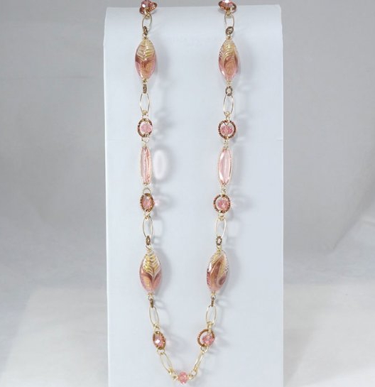 Mulinello Long Necklace Pink
