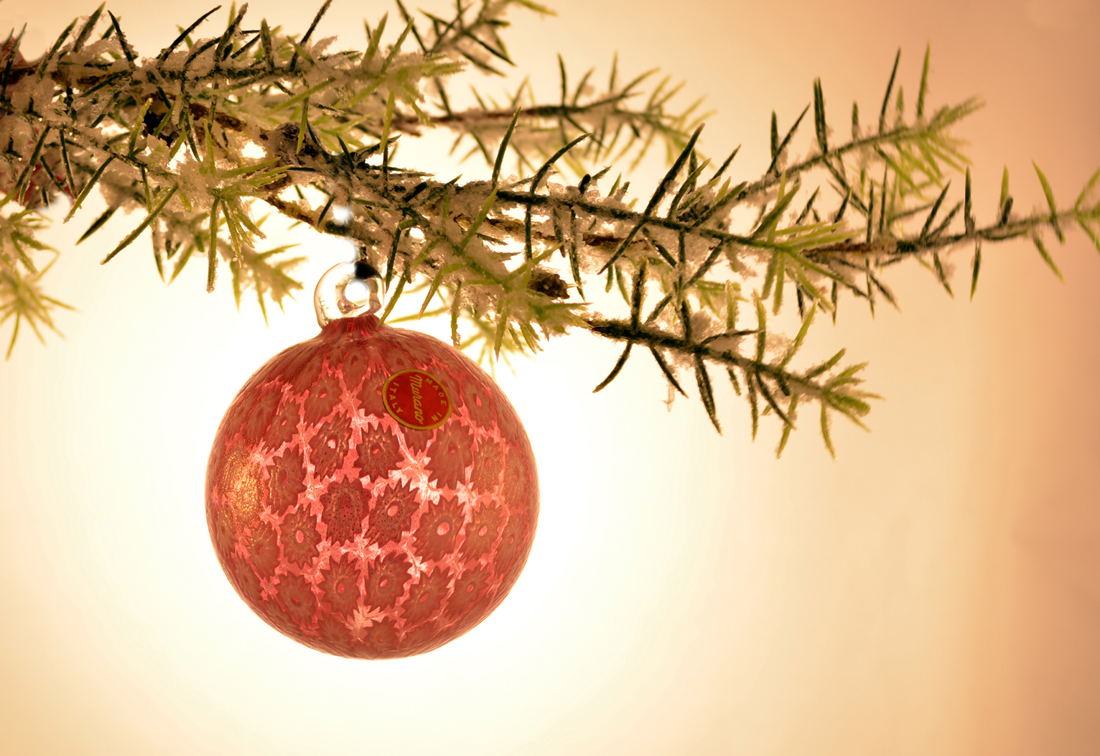 Gold and peach Christmas Tree ornament