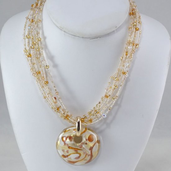 Murano Glass  amber/gold pendant