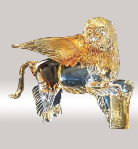 Murano Glass Amber/Gold Lion