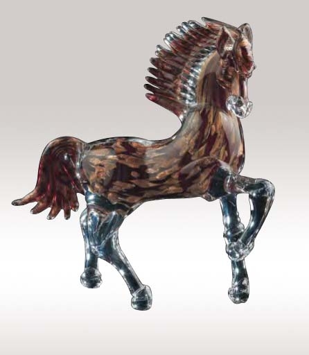 Murano Glass Aventurine/Red Horse