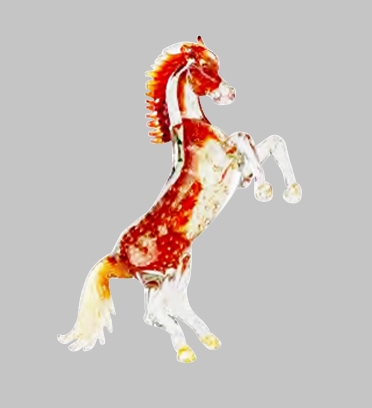 Murano Glass Crystal/Red/Gold Horse