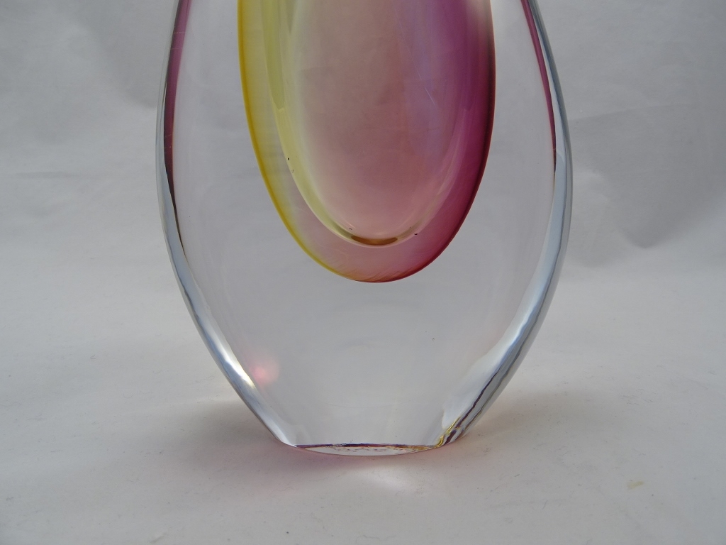 Murano Glass Vase Ruby/Amber