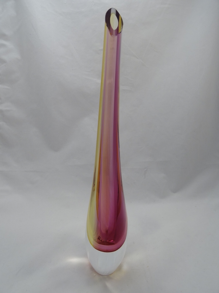 Murano Glass Vase Ruby/Amber