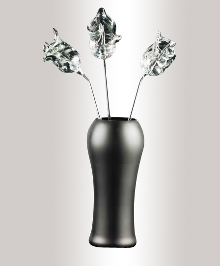 Murano Glass Mat Black Vase