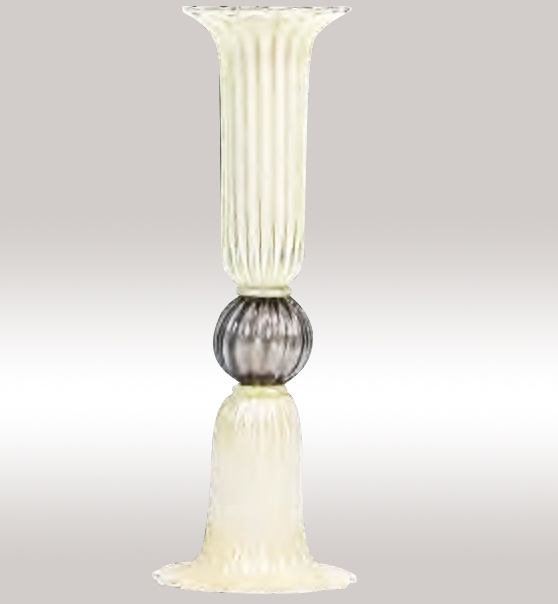 Murano Glass White Gold/Crystal Vase