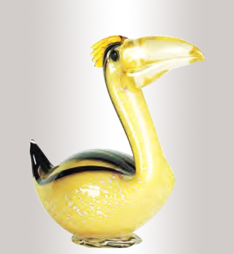 Murano Glass Gold/Amber/Black Pelican