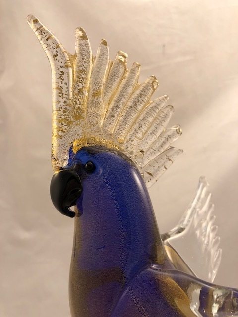 Murano Glass Parrot Blue