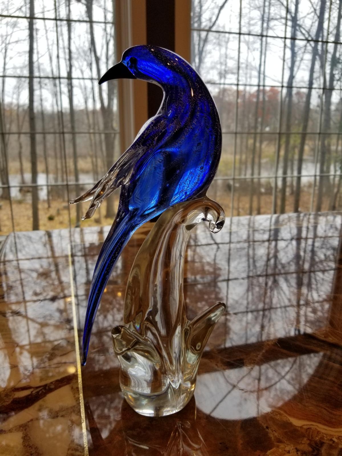 Murano Glass Silver Cobalt Blue Bird Murano Glass Murano Glass