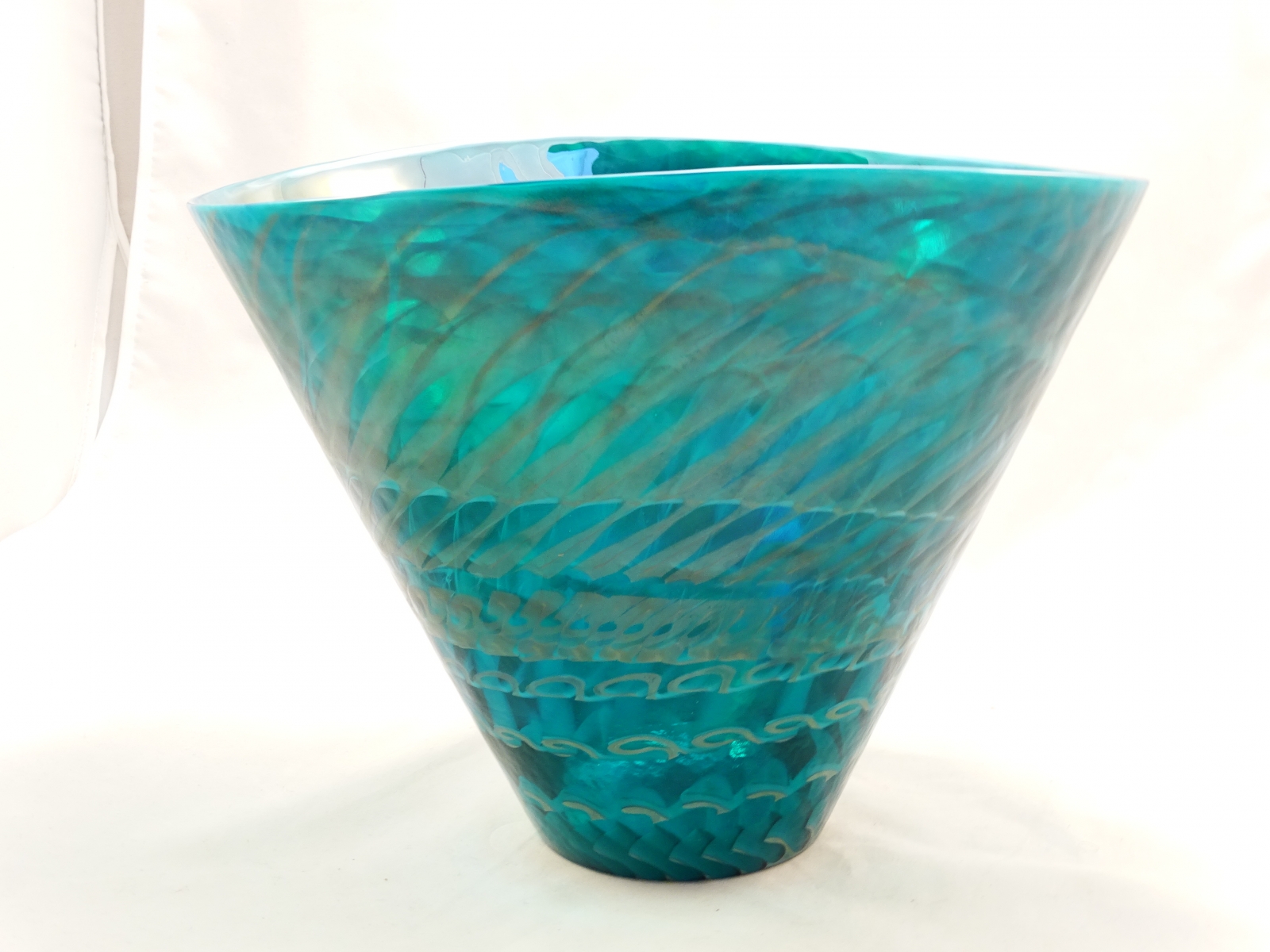 Murano Glass Tall Emerald Bowl