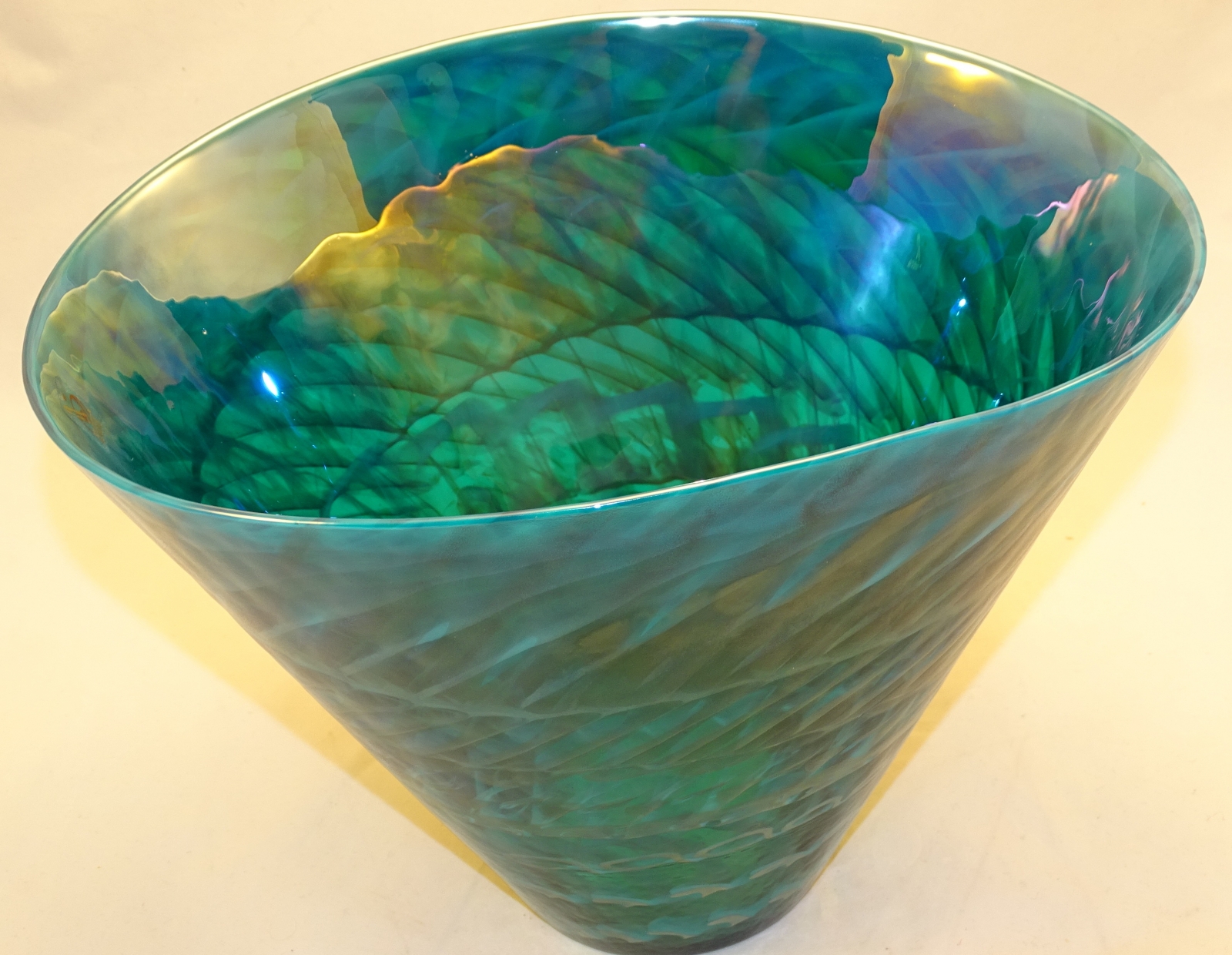 Murano Glass Tall Emerald Bowl