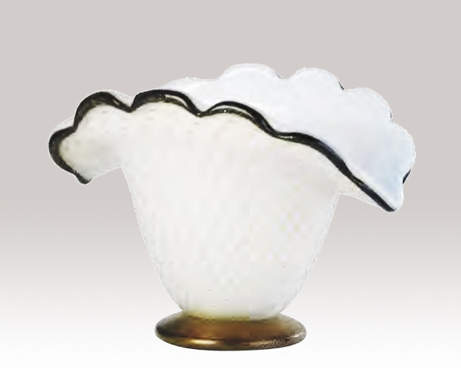 Murano Glass White/Black/Gold Bowl