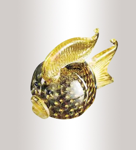 Murano Glass Black/Gold Fish