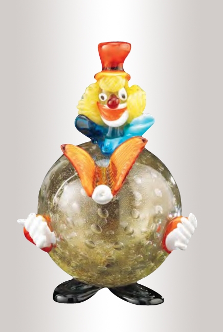 Murano Glass Round Clown Multicolor