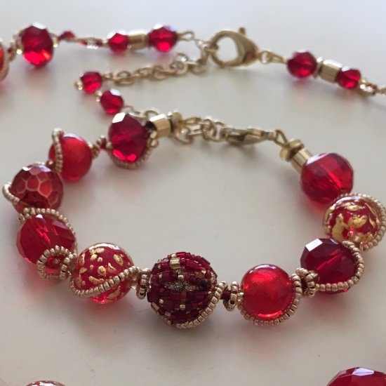 Maria Murano Glass Bracelet Red