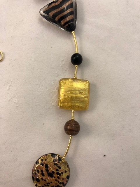 Murano Glass Bracelet Black/Gold