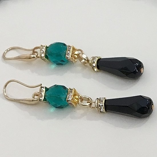 Murano Glass Earrings Black And Turquoise
