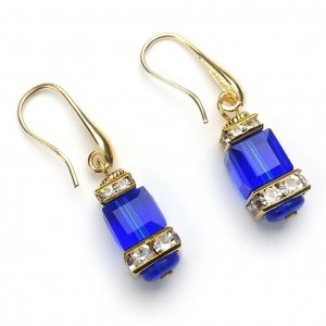 Murano Glass Earrings Sapphire Blue