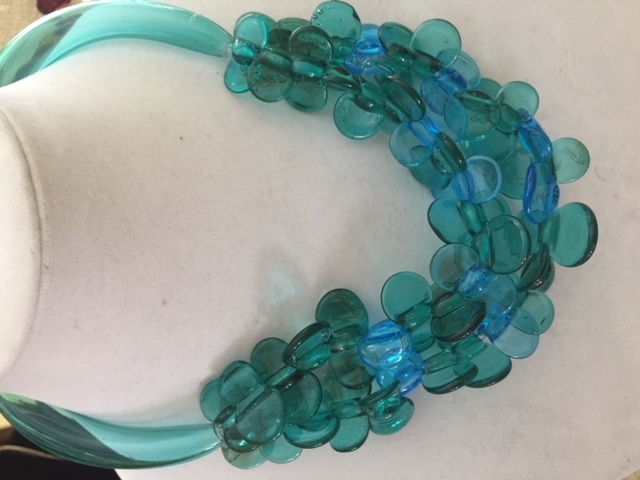 Butterfly Aqua murano glass necklace