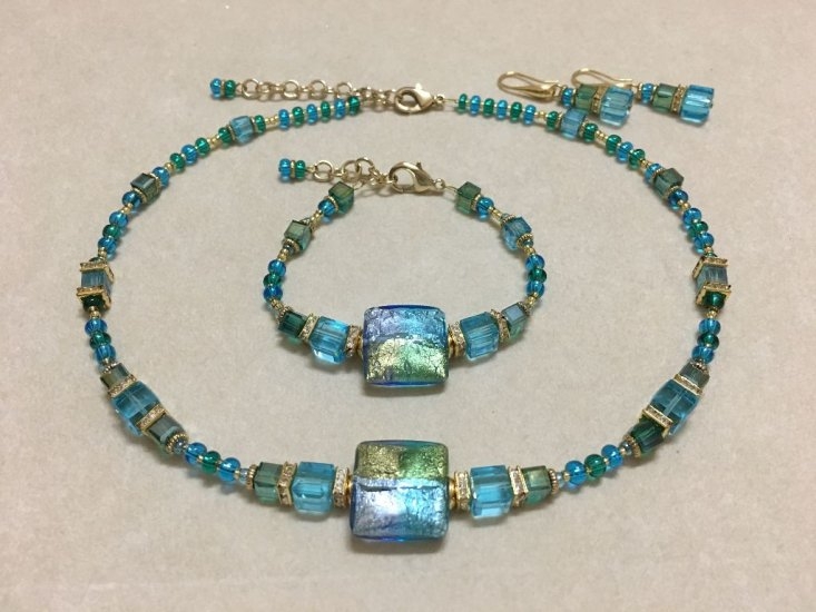 Modern Murano Necklace Turquoise