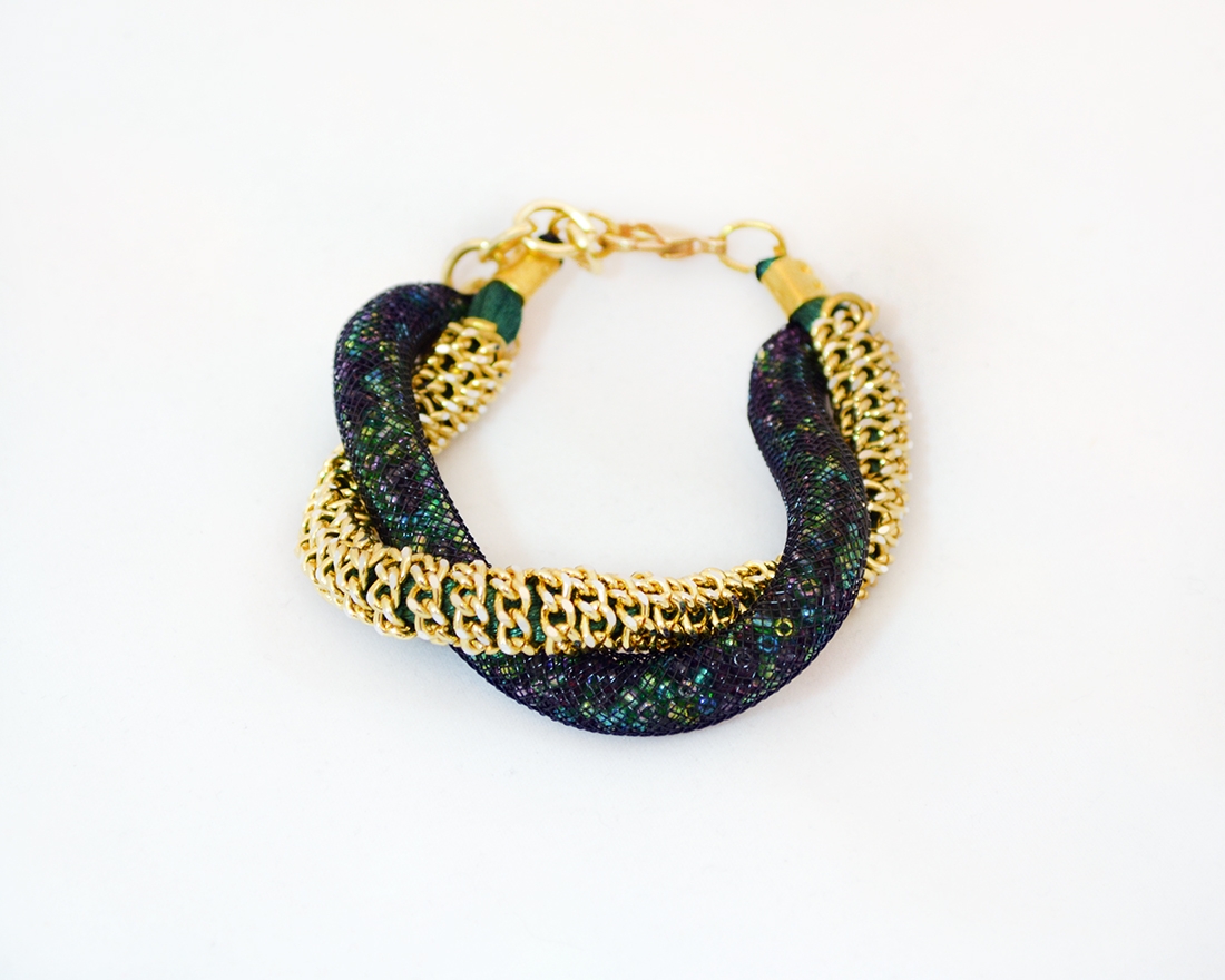 Astro green murano glass necklace and bracelet