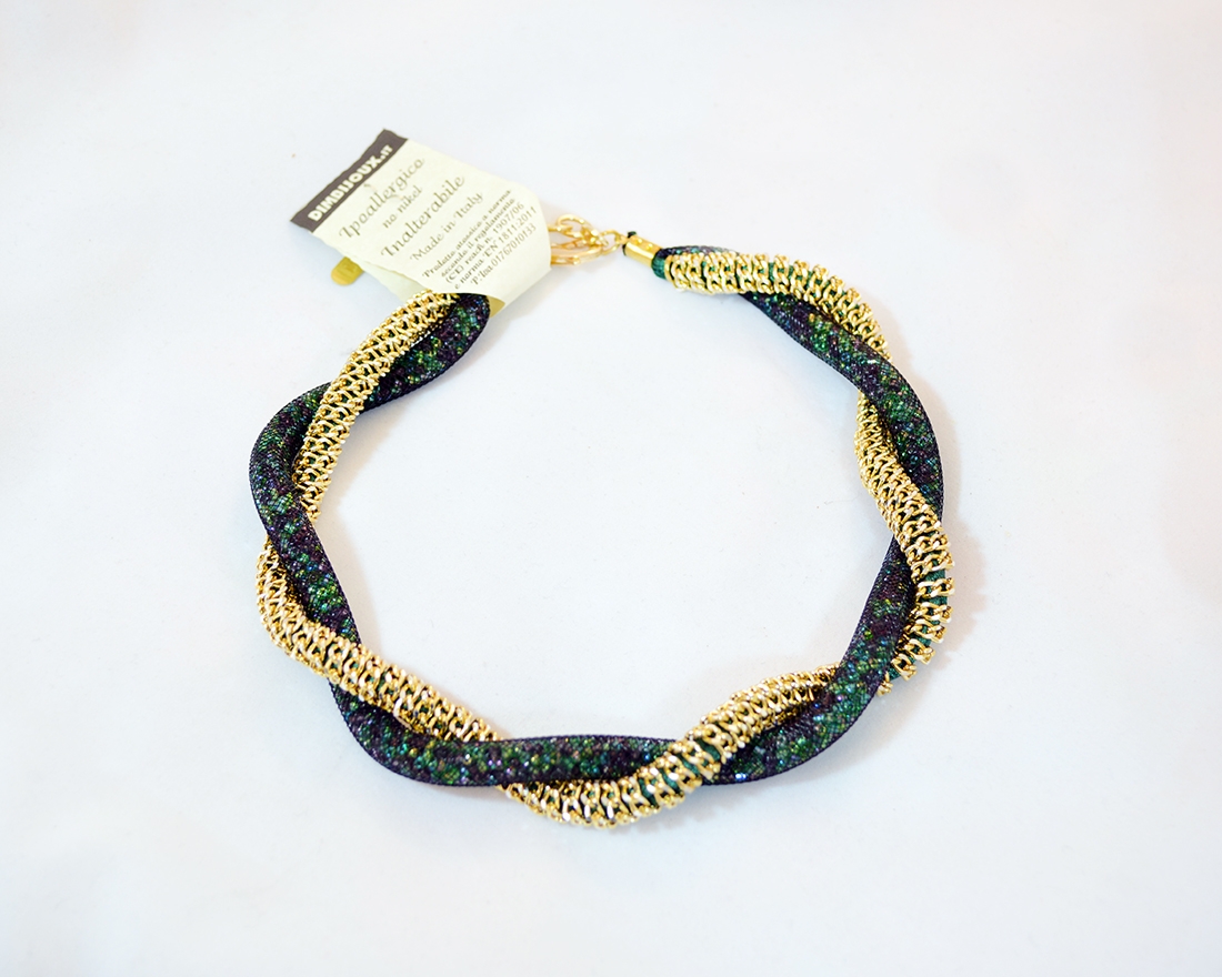 Astro green murano glass necklace and bracelet