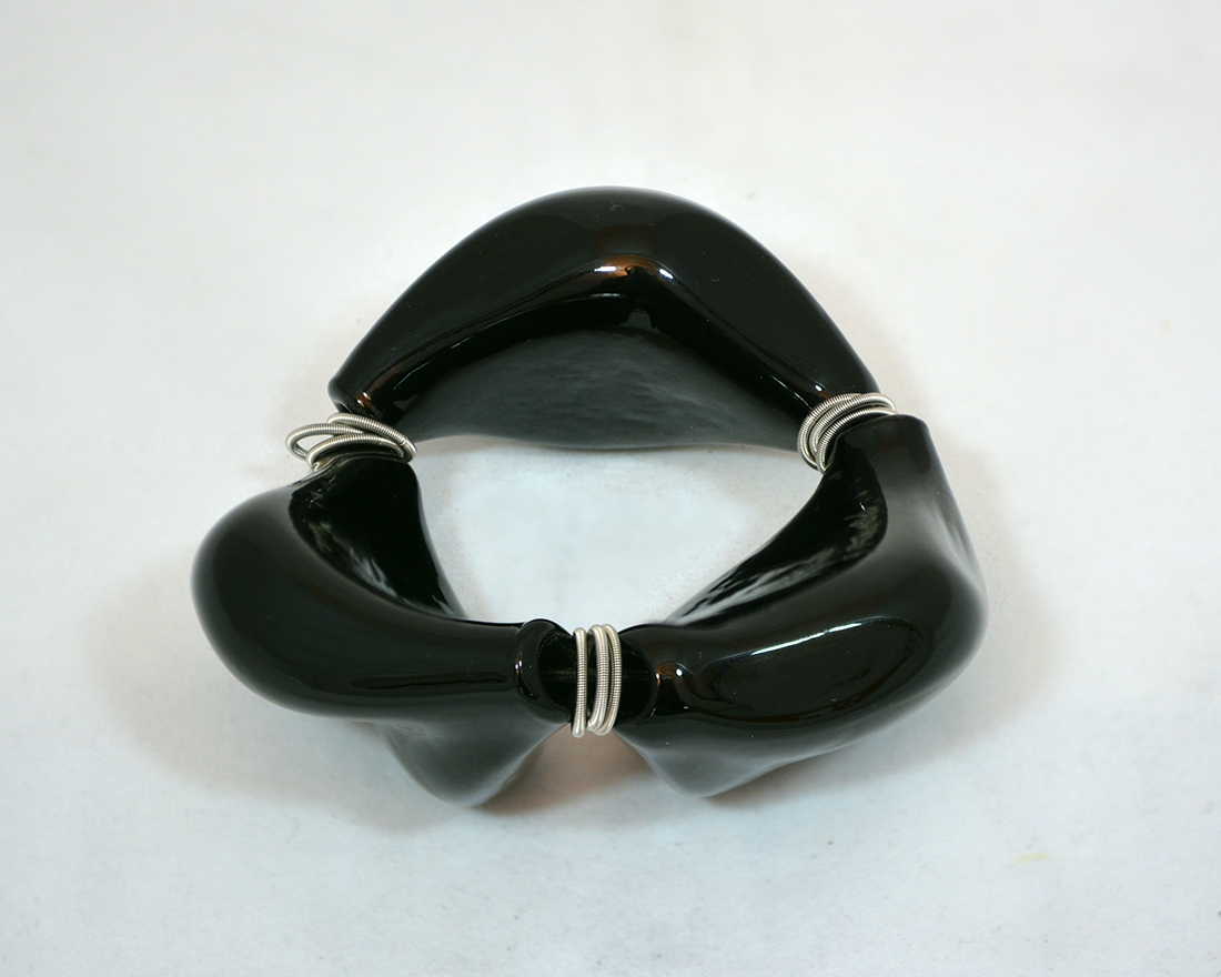 Black murano glass rotondo bracelet