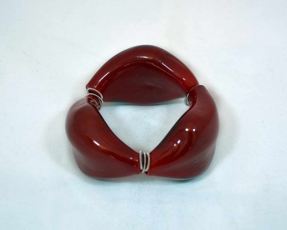 Red murano glass rotondo bracelet