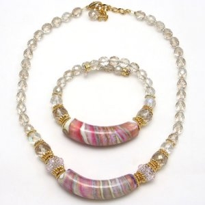 Arkadia Murano Glass Necklace Pink
