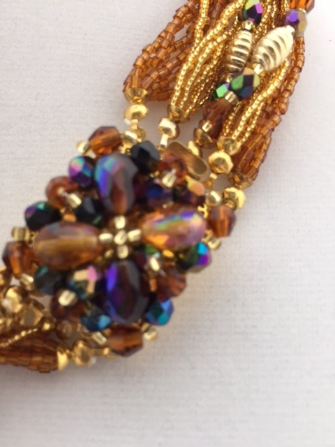 Murano Glass Jewel Necklace Gold
