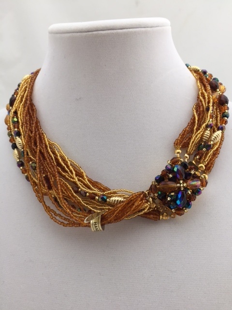 Murano Glass Jewel Necklace Gold