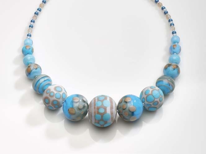 Amelia Murano Glass Necklace  Blue