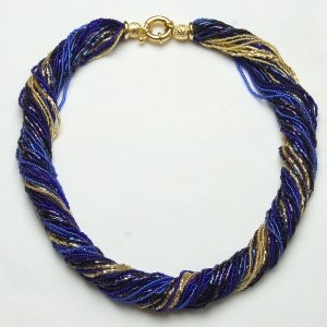 Murano Glass Twist Necklace Cobalt/Blue