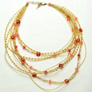 Royal Murano Glass Necklace Short Coral
