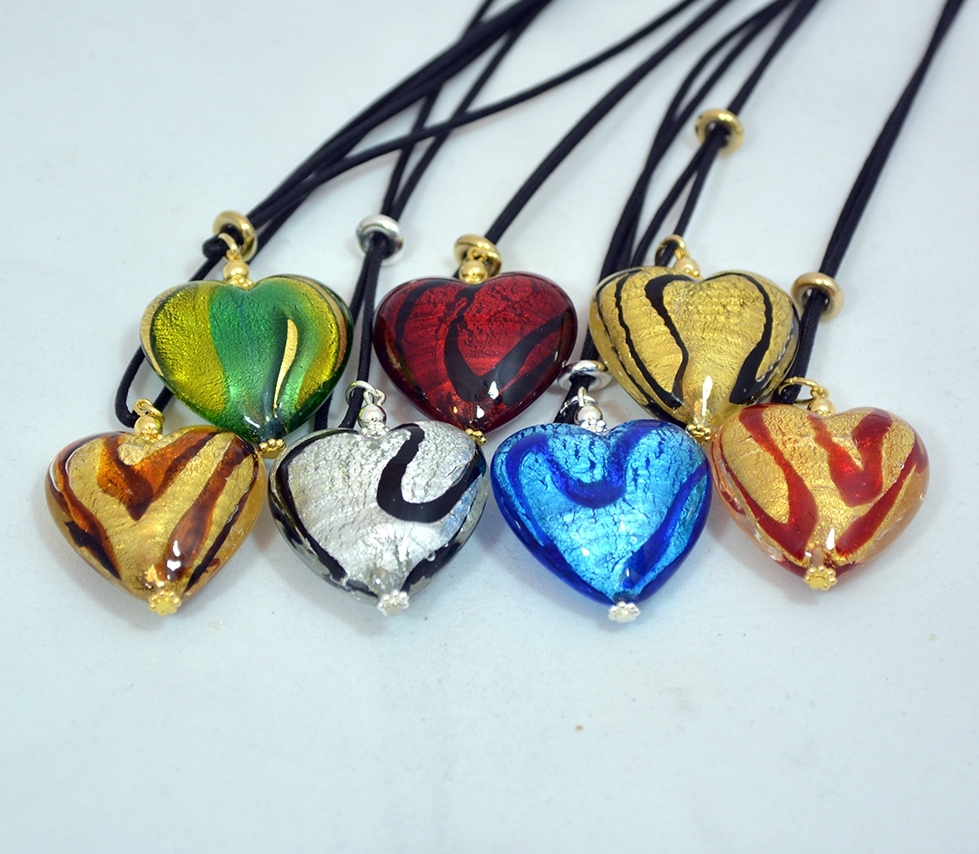 Colorful assortment Heart pendants