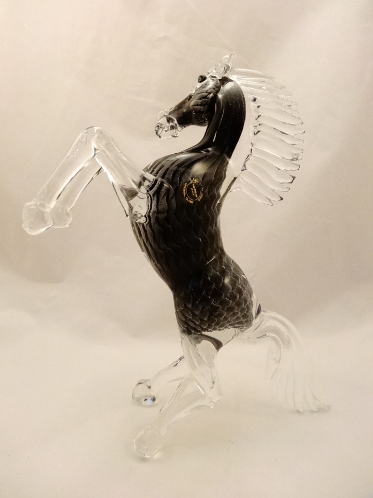 Arte Di Murano Murano Glass Smoky Grey Horse