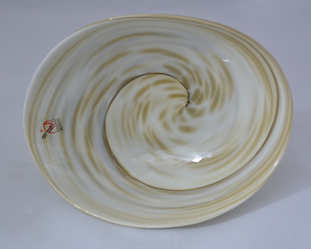 Beige and Ivory Striato Mignon Folded Bowl
