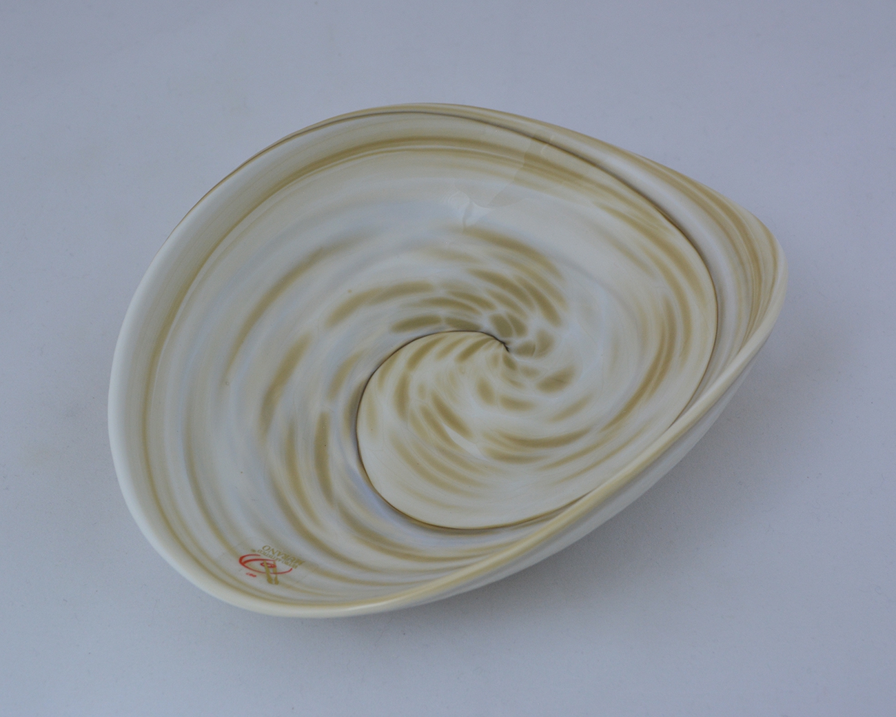 Beige and Ivory Striato Mignon Folded Bowl