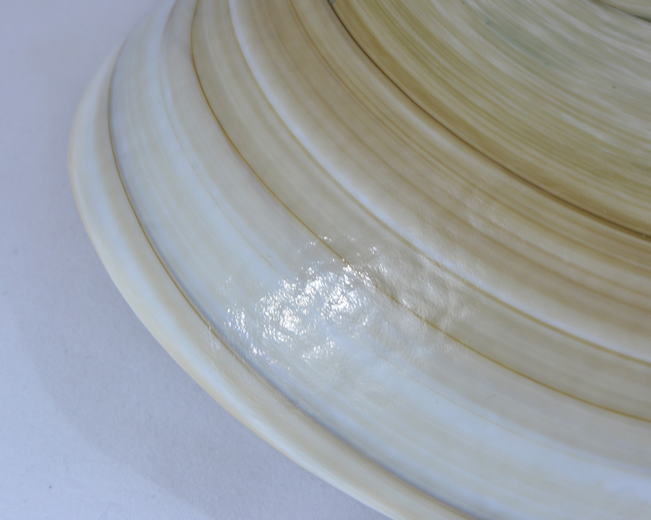 Beige and Ivory Striato Mignon Folded Bowl