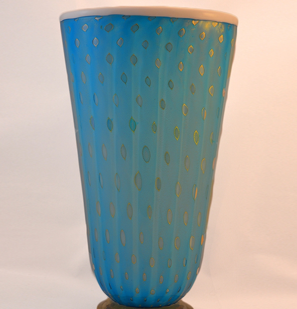 Murano Glass Azure blue art vase