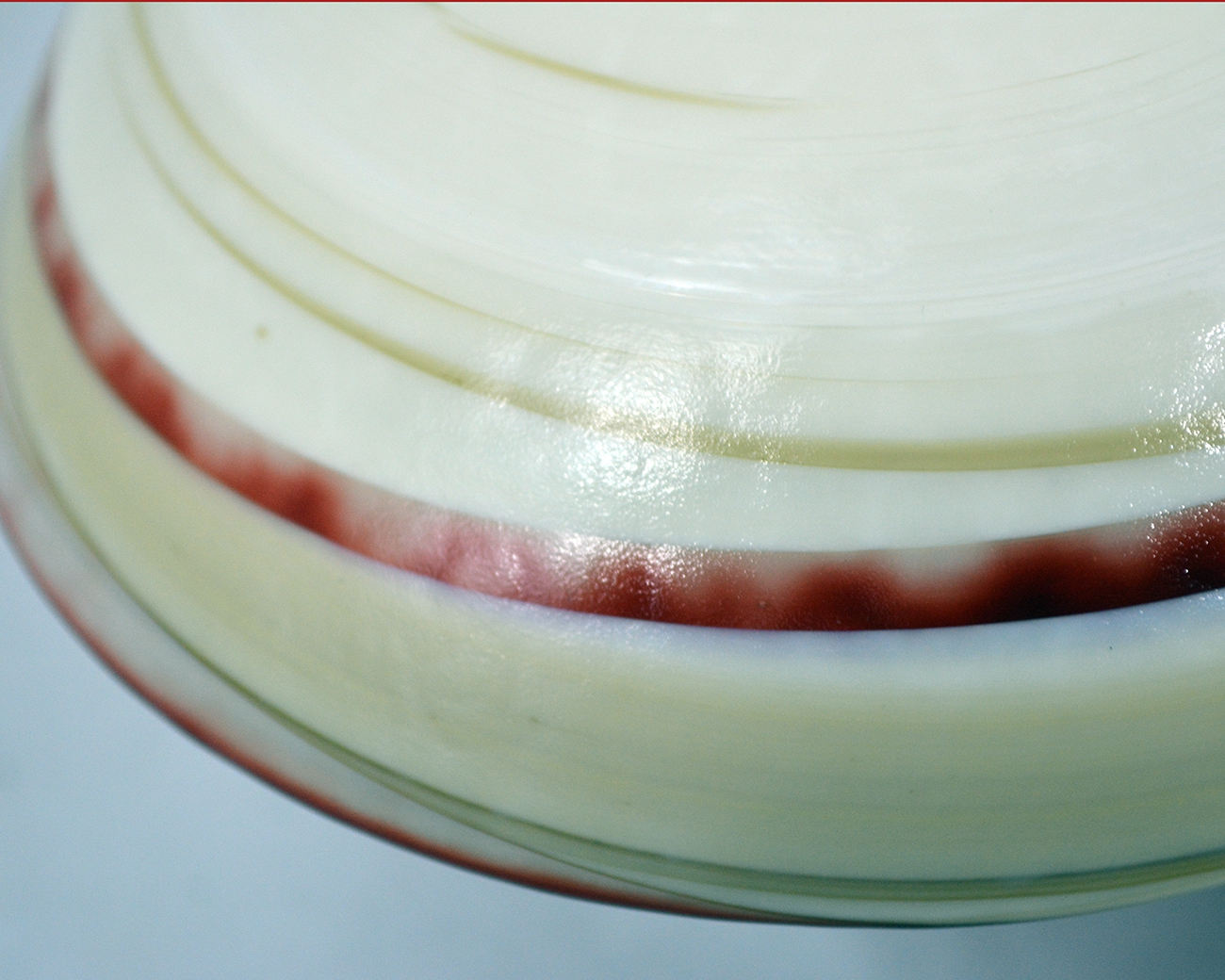 Beige and Red Striato Mignon Folded Bowl