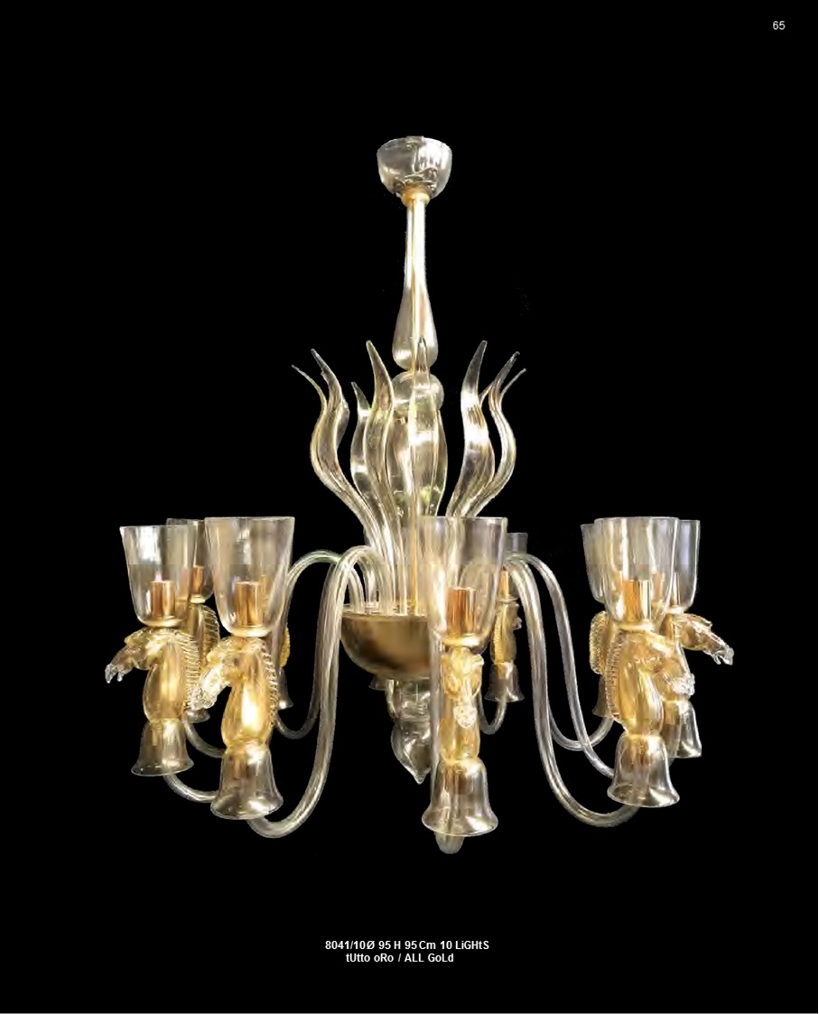 Murano Glass Chandelier Gold