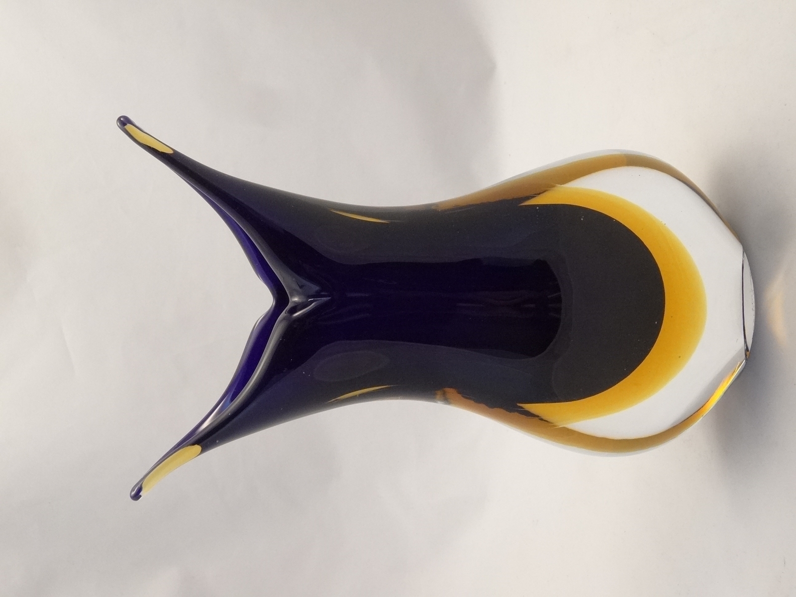 Murano Glass Cobalt Blue Amber Vase