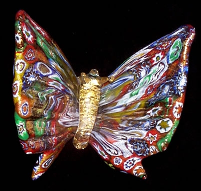 Colorful assortment Murrine Butterfly