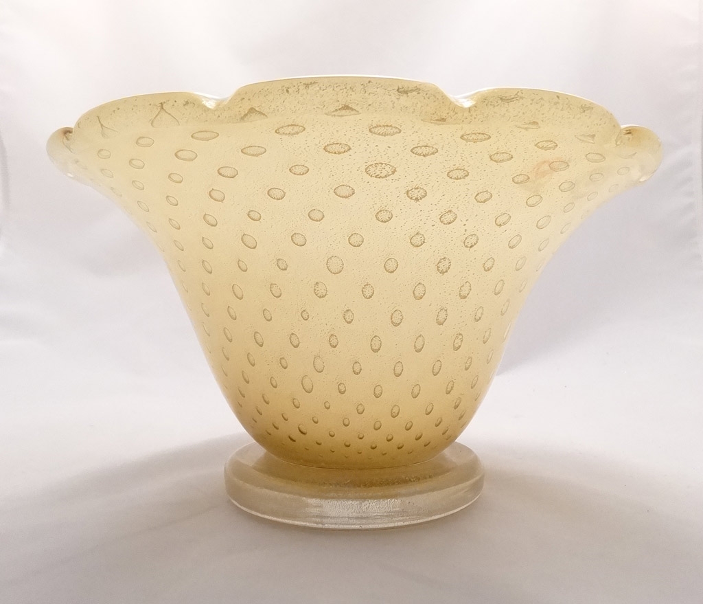 Amber and gold bowl vase
