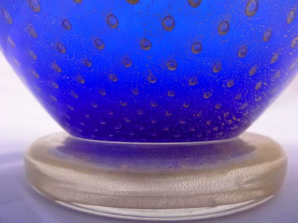 Blue and gold bowl vase