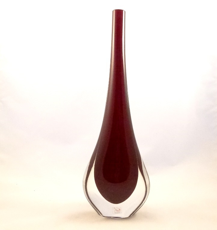 Murano Glass Burgundy Gocce Vase